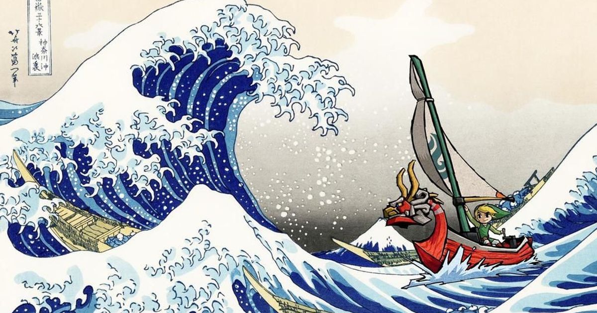 lithophane Poster Legend of Zelda Great Wave Off Kanagawa Nintendo by ...
