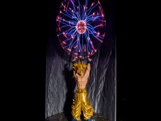 Goku Spirit Bomb plasma lamp stand