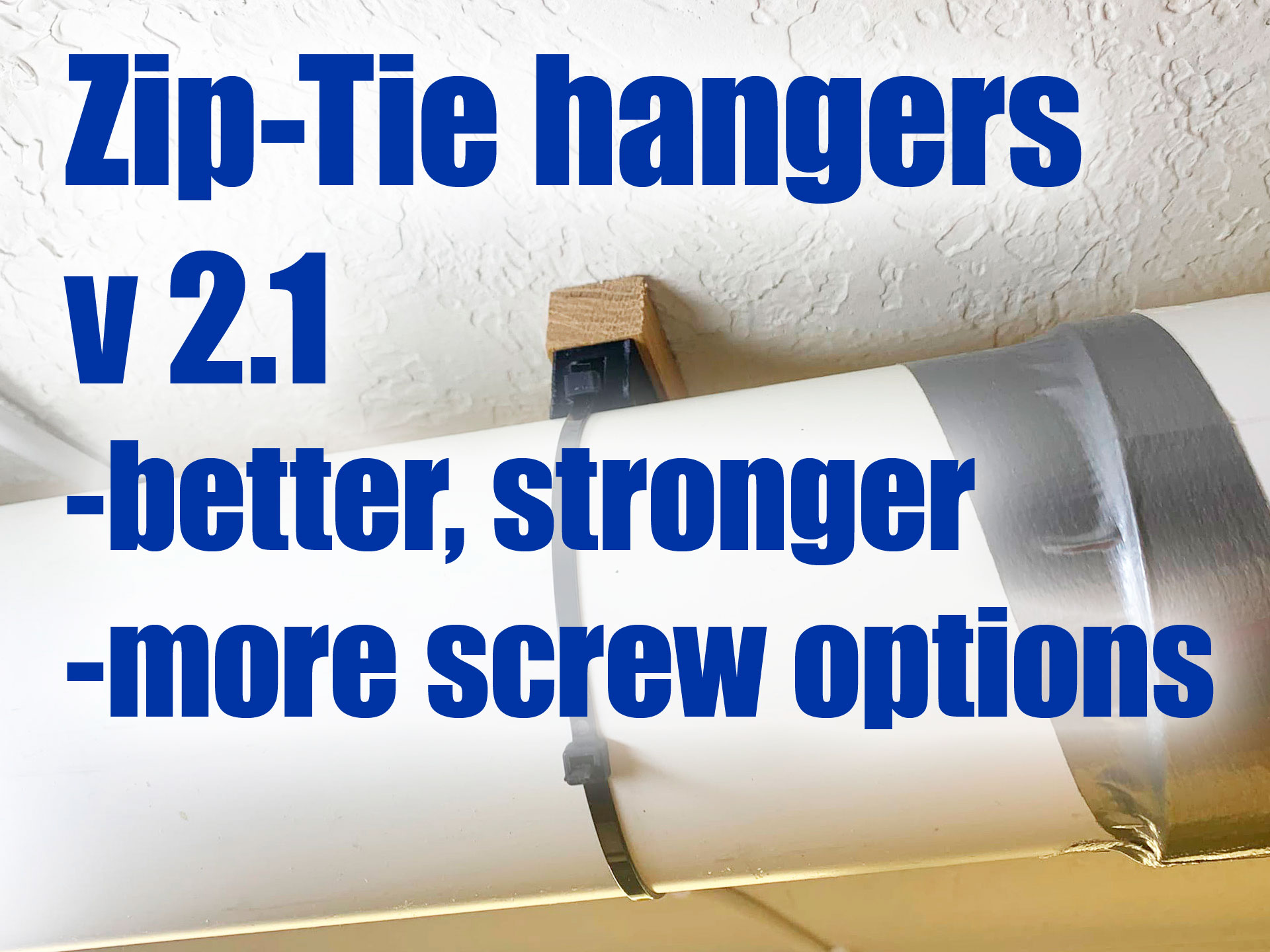 Zip Tie Ceiling/Wall Hanger for 4" PVC Pipe (v2.1) by Doug Joseph