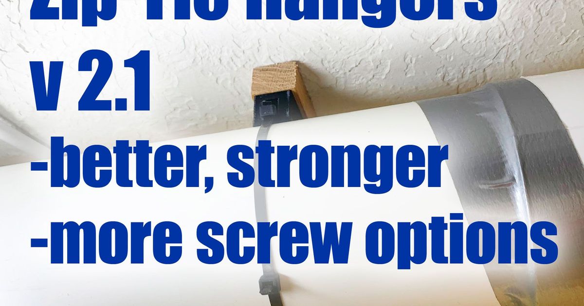 Zip Tie Ceiling/Wall Hanger for 4" PVC Pipe (v2.1) by Doug Joseph (design8studio) Download