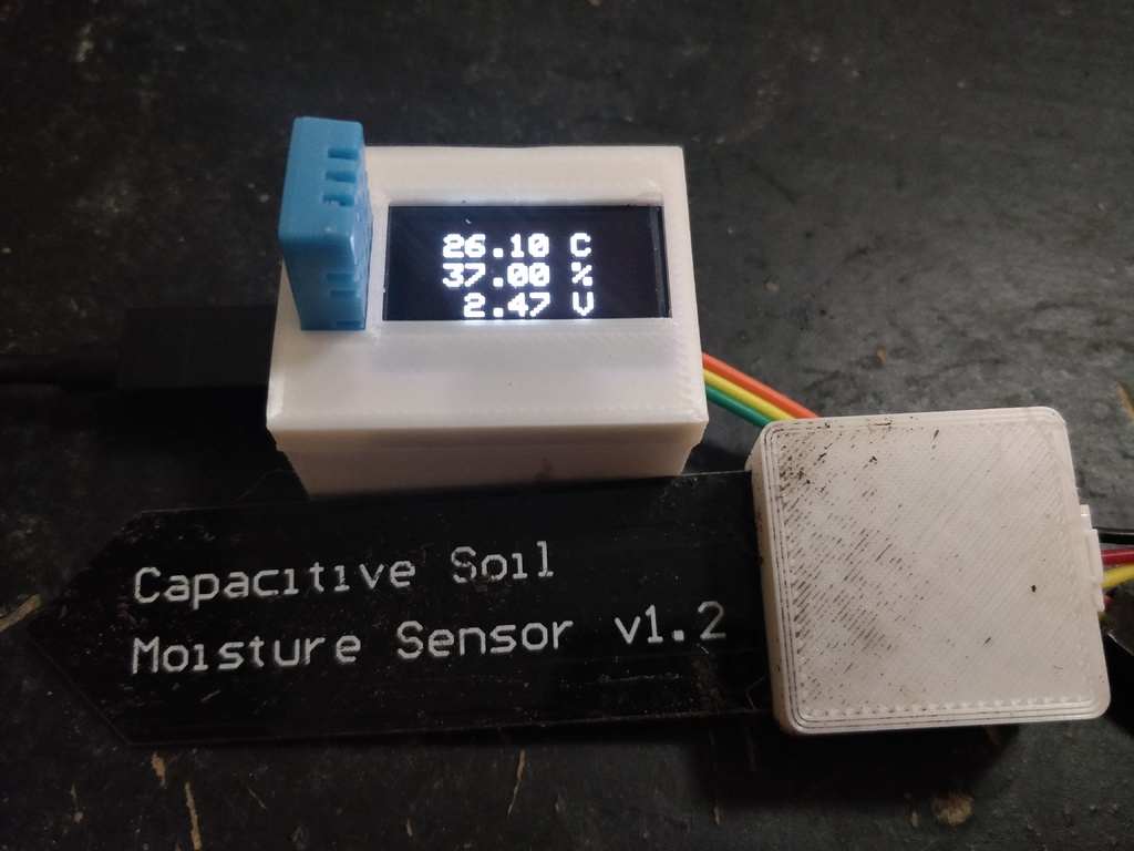 Temperature, Humidity, Moisture Sensor with OLED