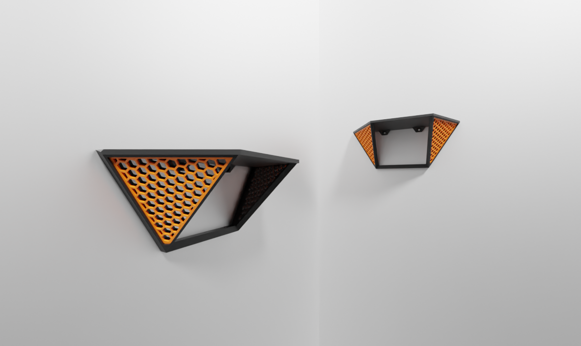 Floating Honeycomb Display Shelves