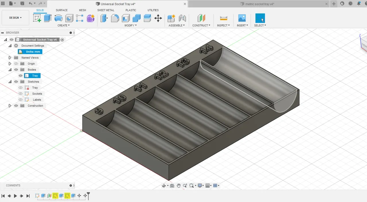 Adjustable Universal Socket Tool Tray by jbrian31 | Download free STL ...