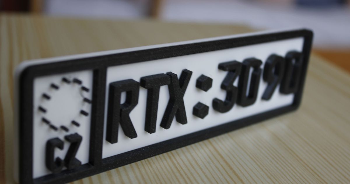 custom Licence Plate RTX 3000 Series by T3D_design Download free STL