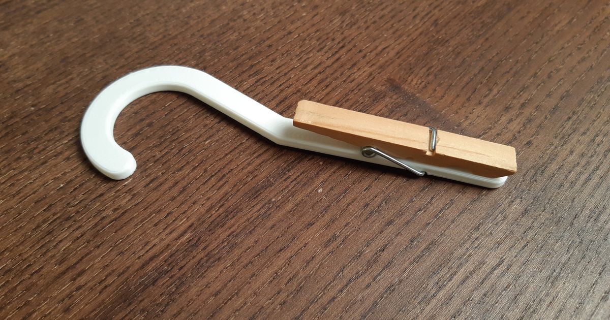 Clothespin With Large Hook by Cam Rof Download free STL model
