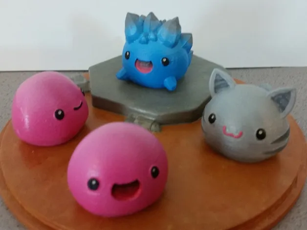 Slime Rancher- Pink slime, Tabby slime, and Rock slime