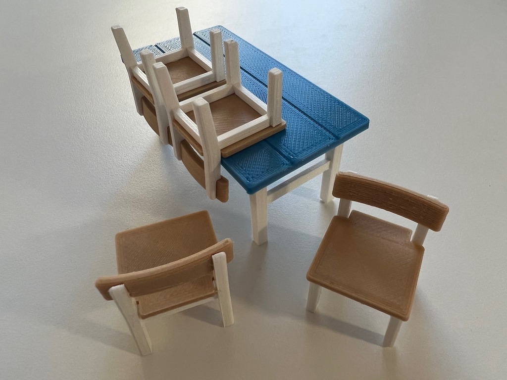 Dollhouse Dining Table Set by apfelnutzer Download free STL model