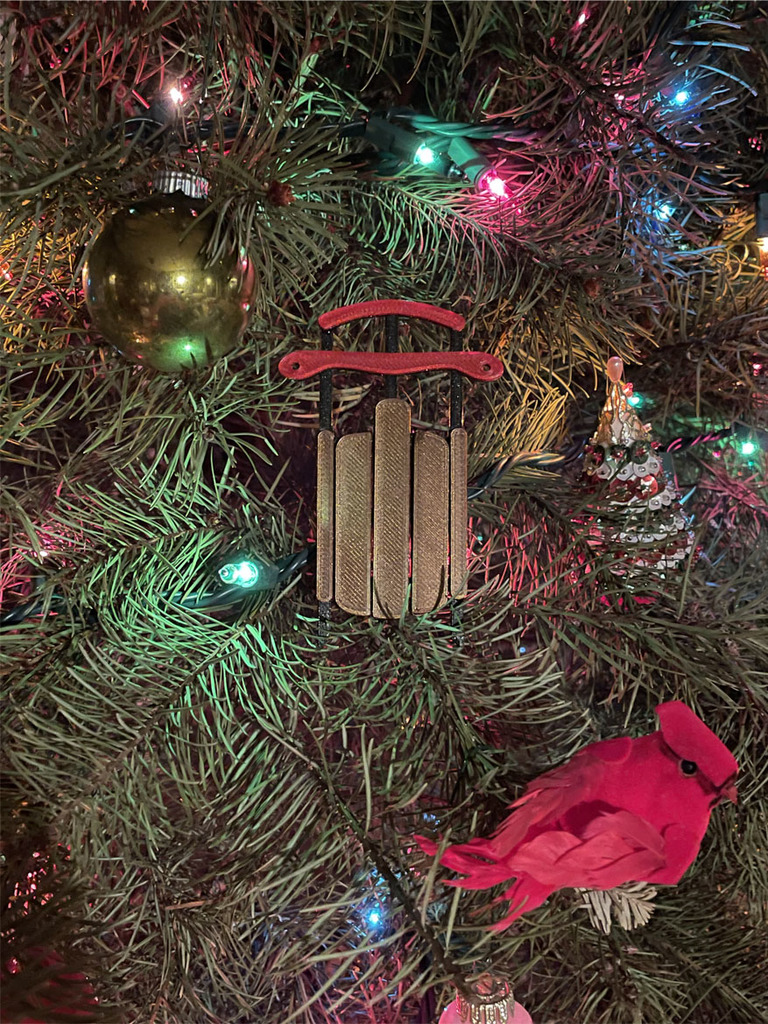Sled Christmas Tree Ornament