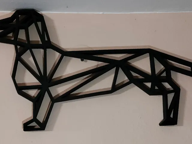 Low poly dachshund wall art