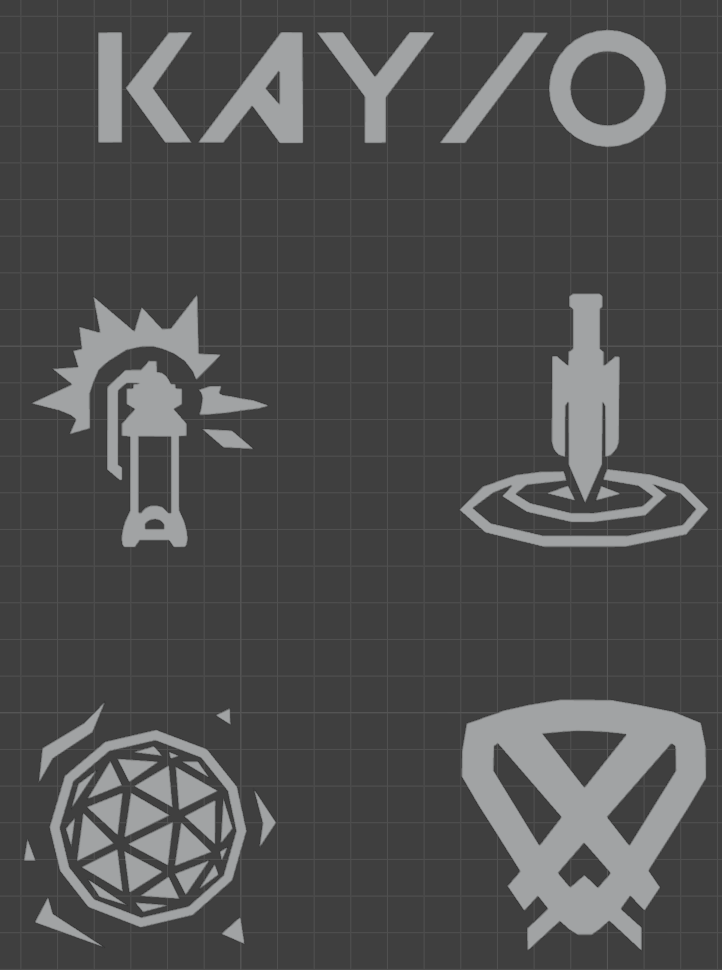 Kay/o Valorant 3D Nameplate + Ability Icons (All-in-One STL)