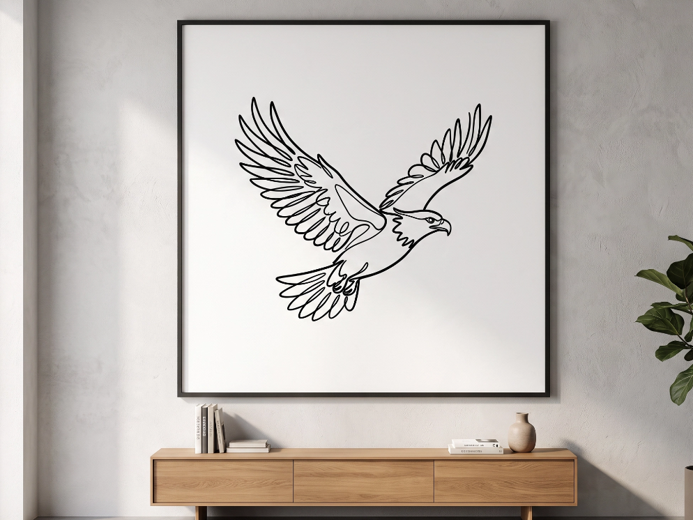 Minimalist Eagle Wall Art – 2D