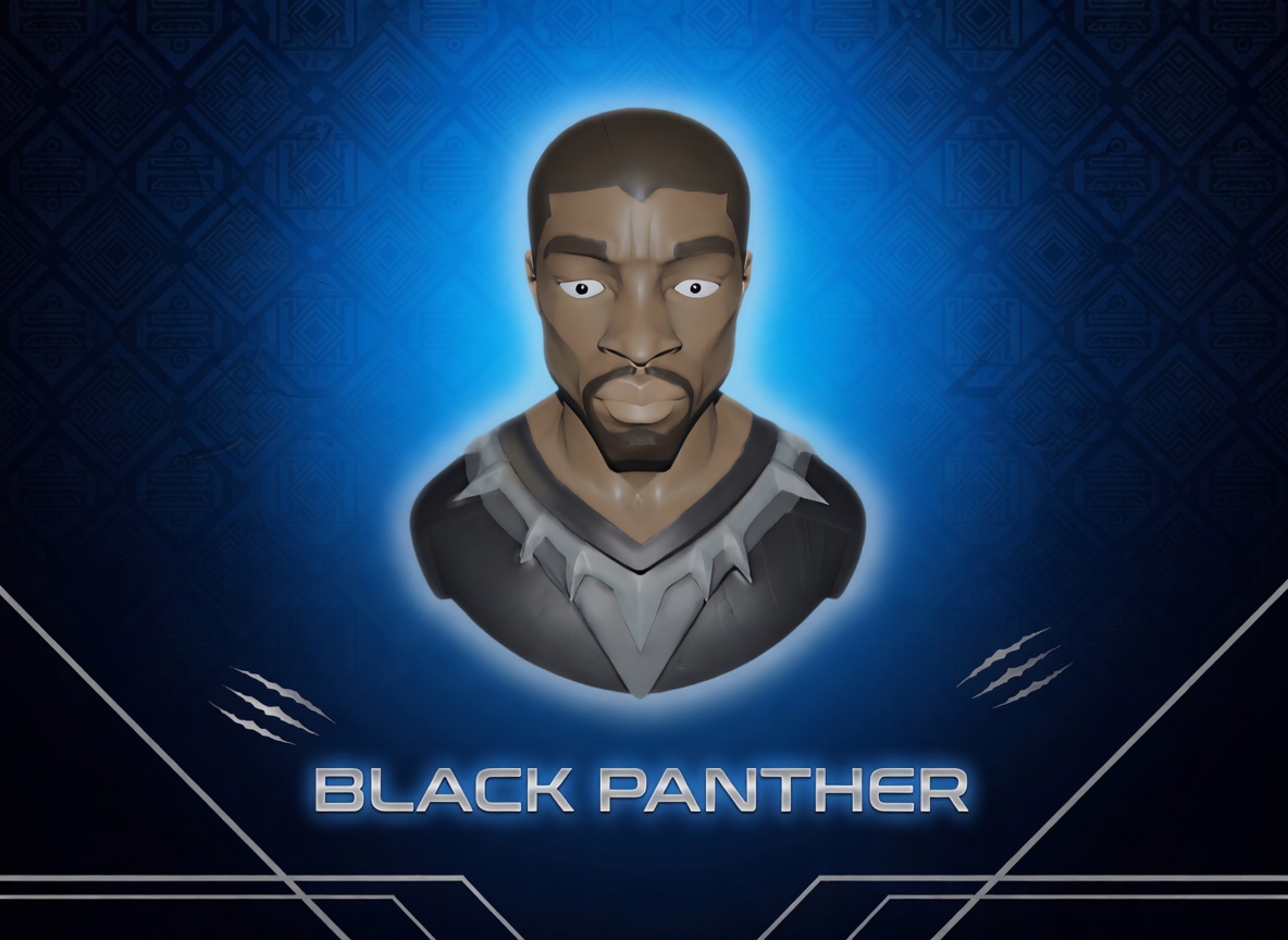 black Panther aka T'Challa Head Bust