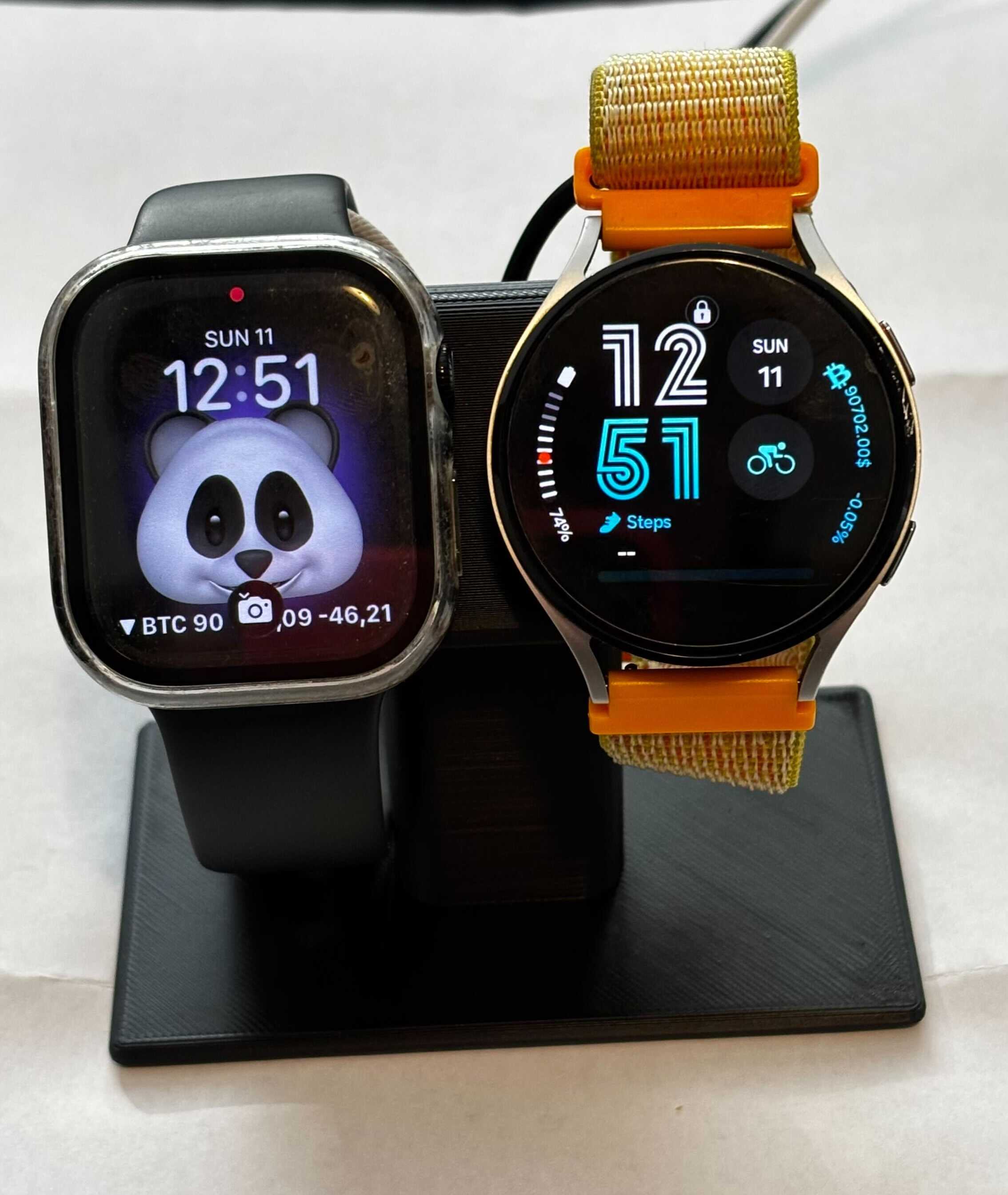 Charging watch stand for Apple Watch and Galaxy Watch