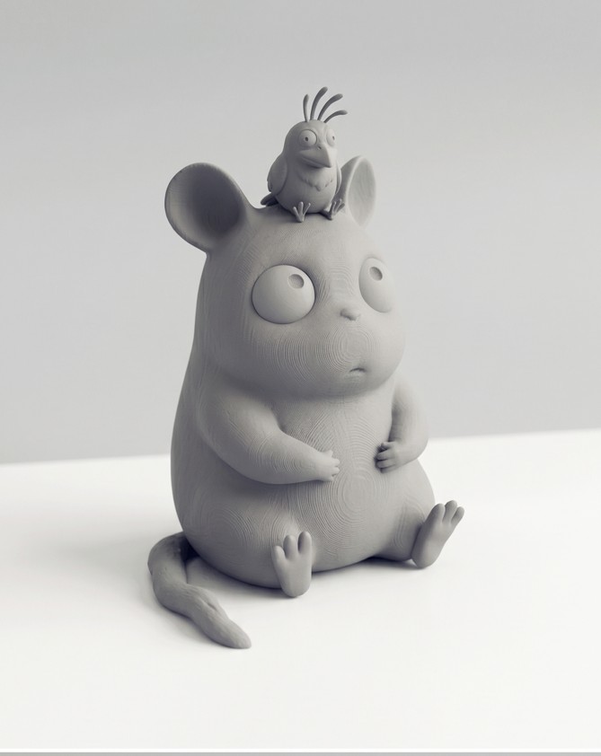 Boh Mouse & Yu-Bird Figurine (Spirited Away) • Support-Free / Easy Print
