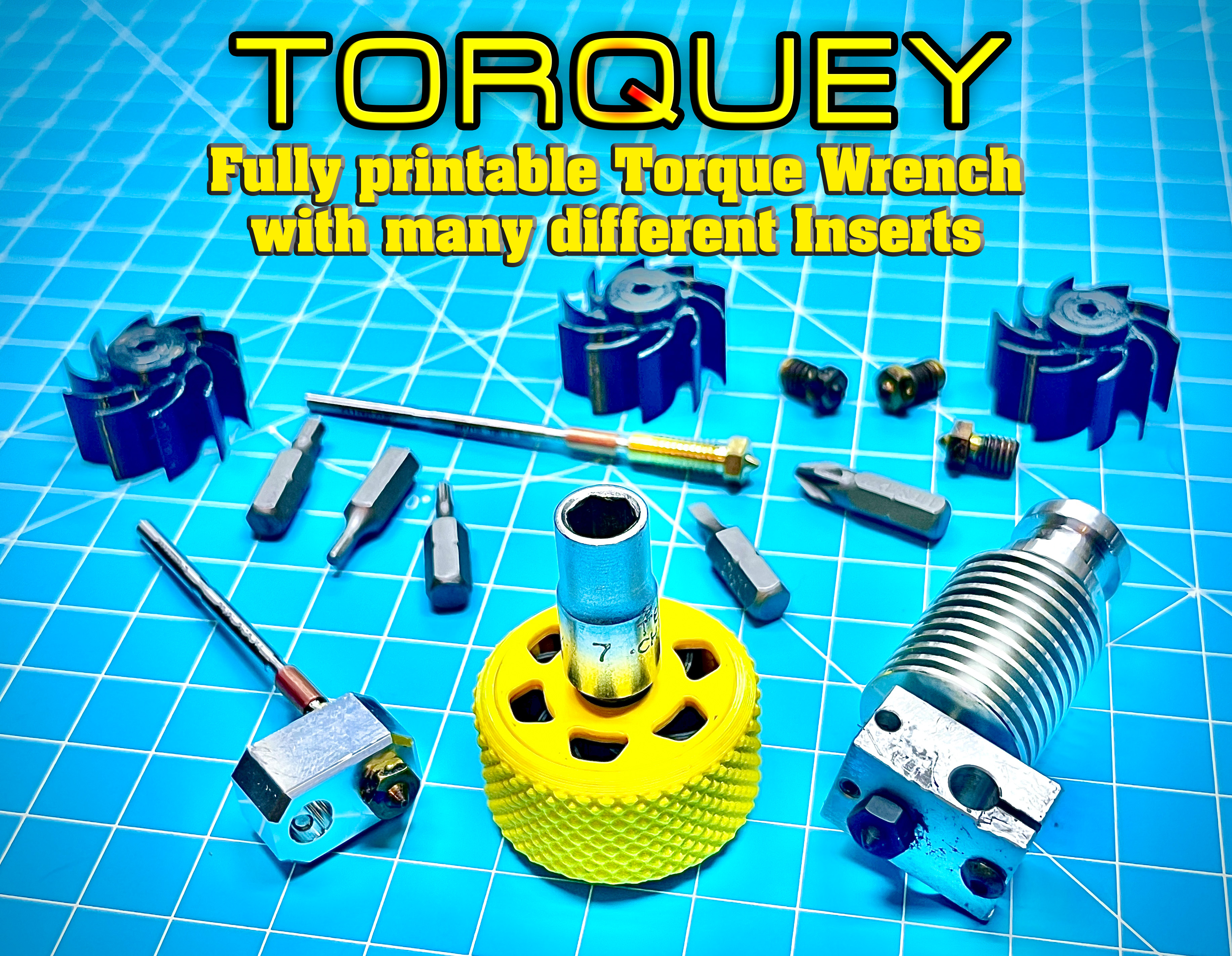 TORQUEY - Set of Torque Wrench Screwdriver Handles for Nozzles and more (0.1nm - 2.5nm)