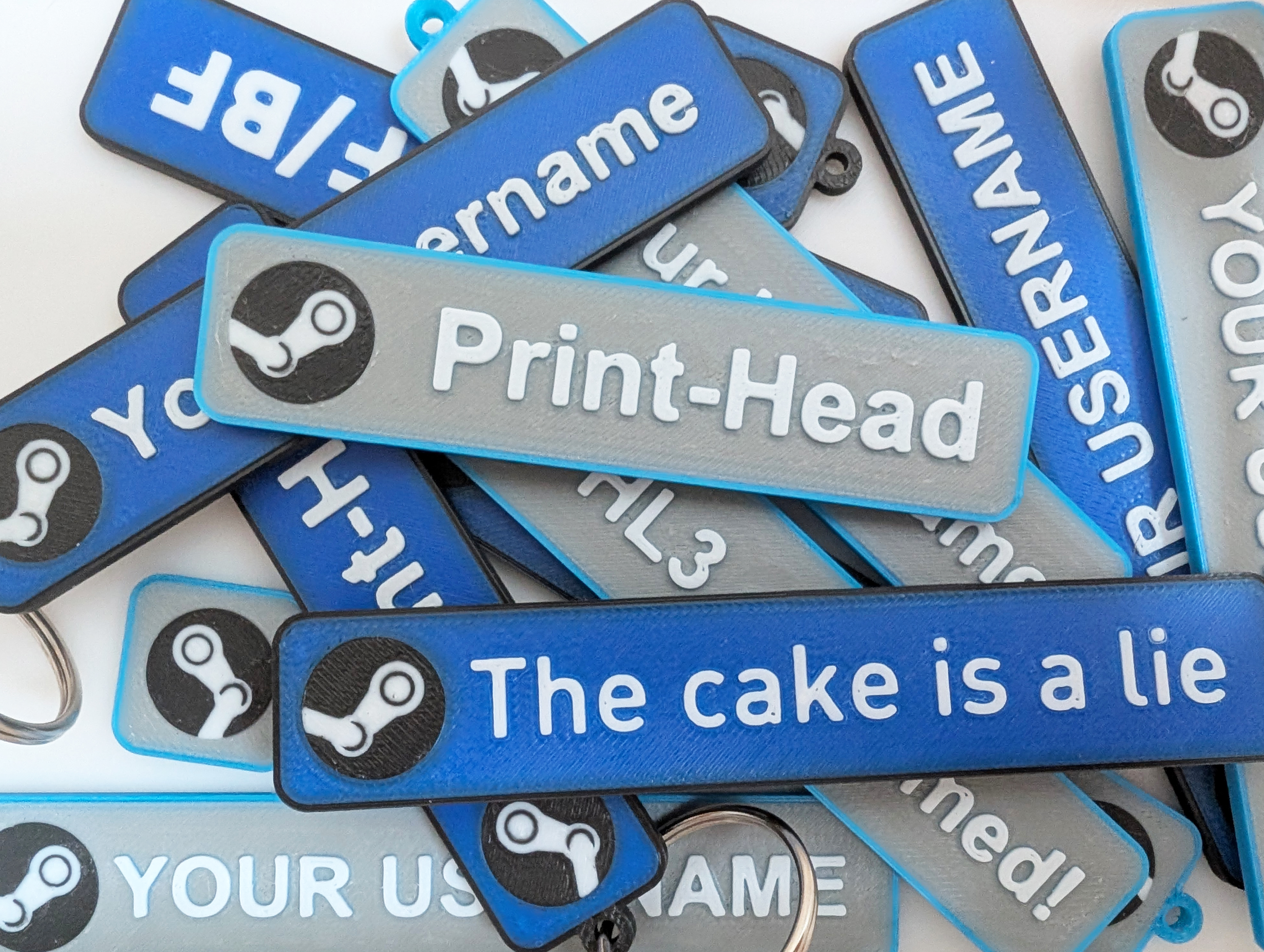 STEAM - Writable Username Plates & Keychains (different sizes)
