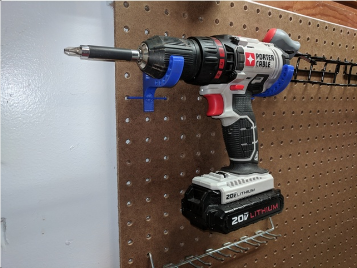 Pegboard Drill driver holder by Saito5188 Download free STL model