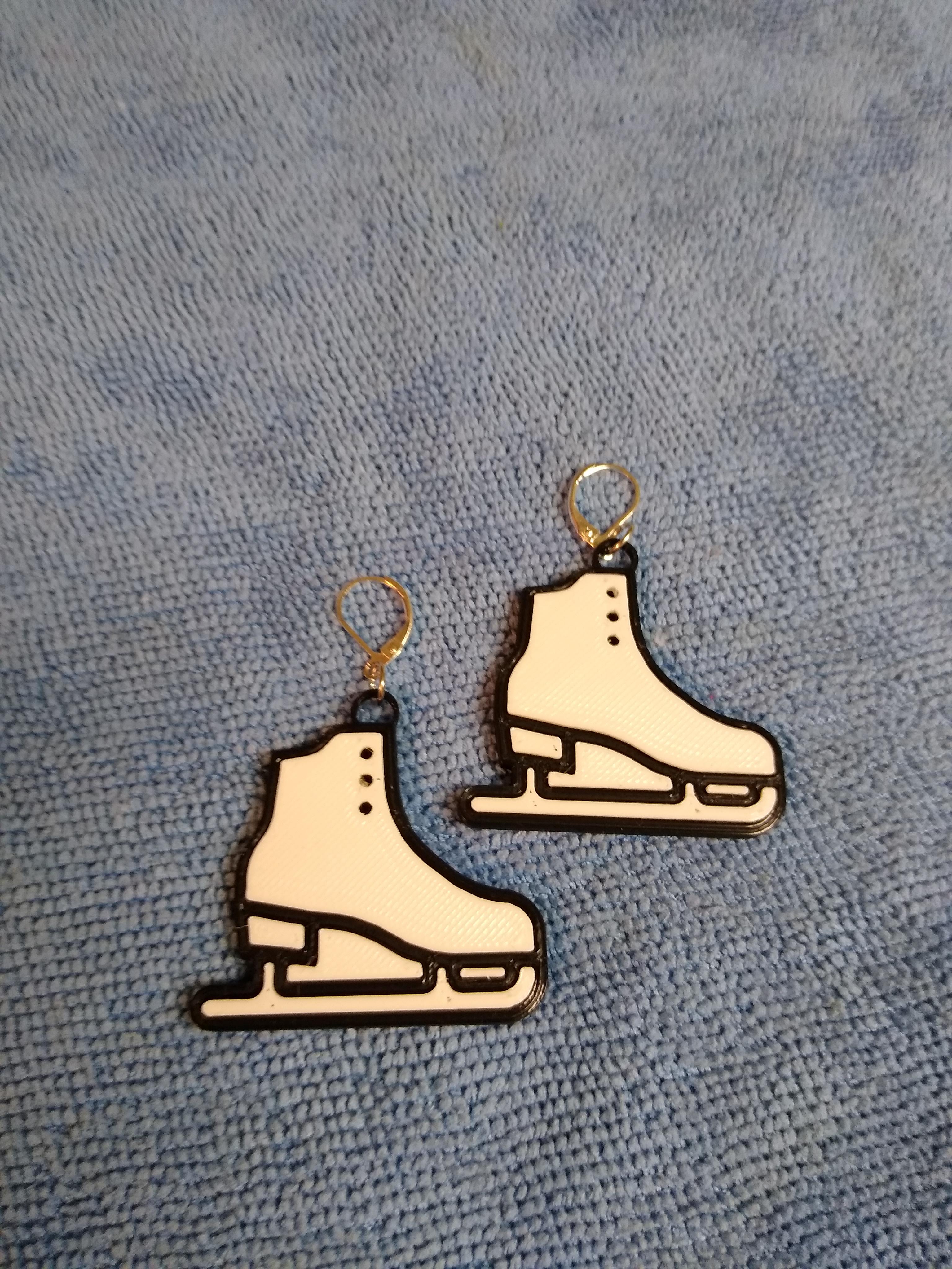 Ice Skate Earrings by Startrekfan2 Download free STL model