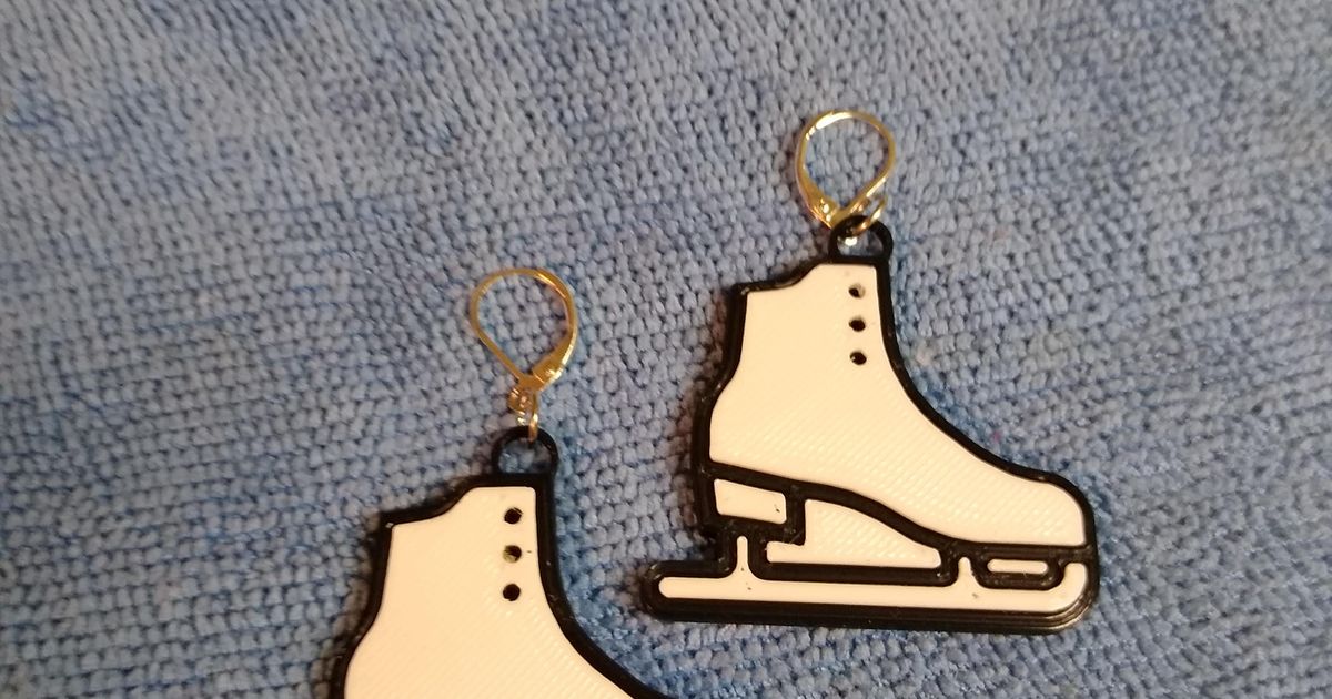 Ice Skate Earrings by Startrekfan2 Download free STL model