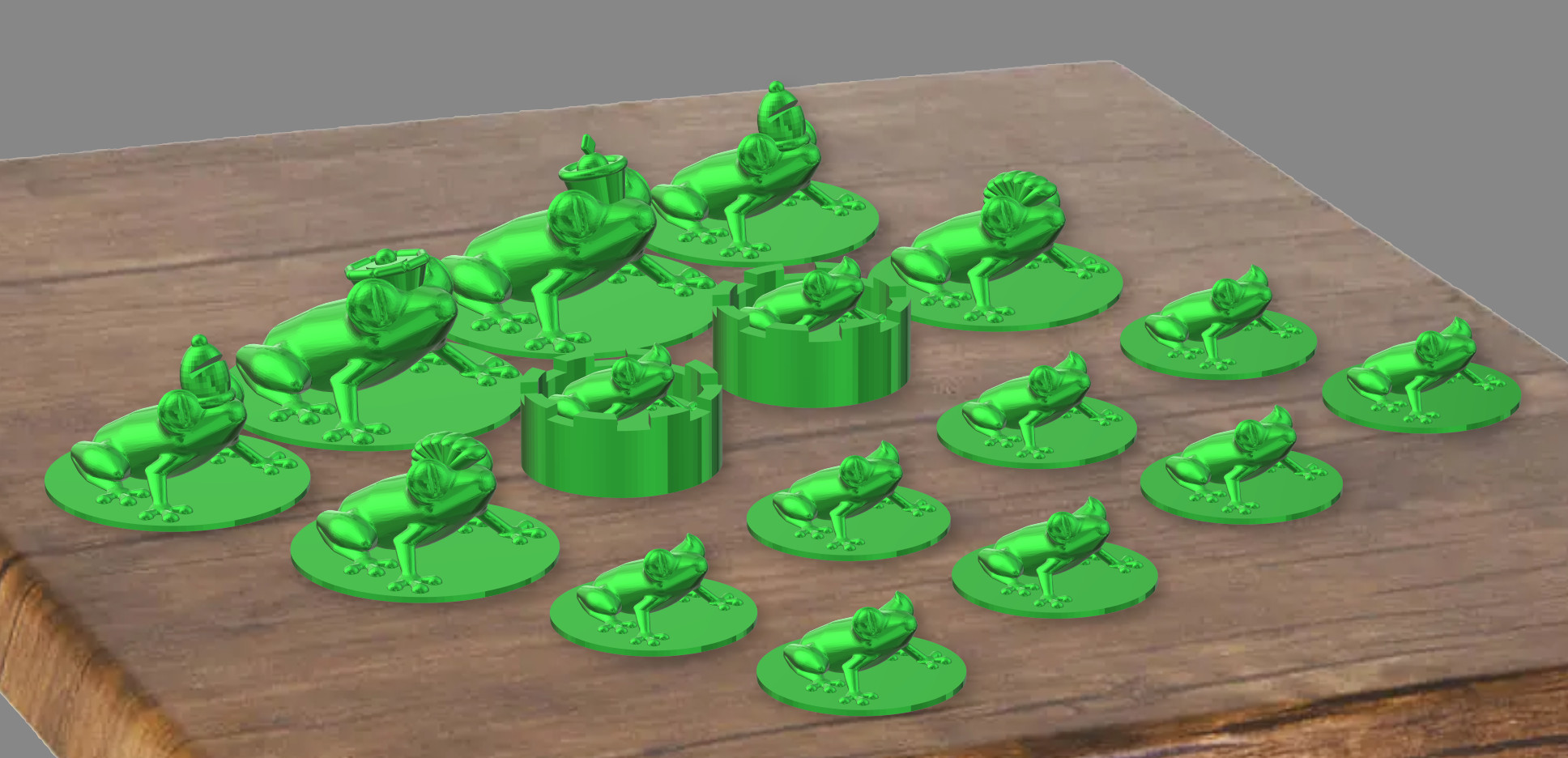 Miniatura 3 do modelo 3D Tree Frog Chess Set