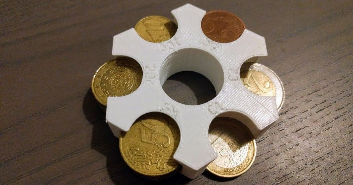 Euro coins holder v2 by Cash Lo Download free STL model