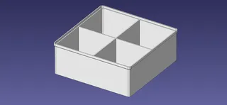 3x3 units, full height, 2x2 grid Stackable Insertbox