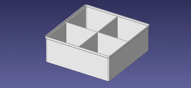 3x3 units, full height, 2x2 grid Stackable Insertbox