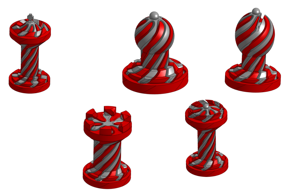 1.75" Spiral Fidget Chess Pieces