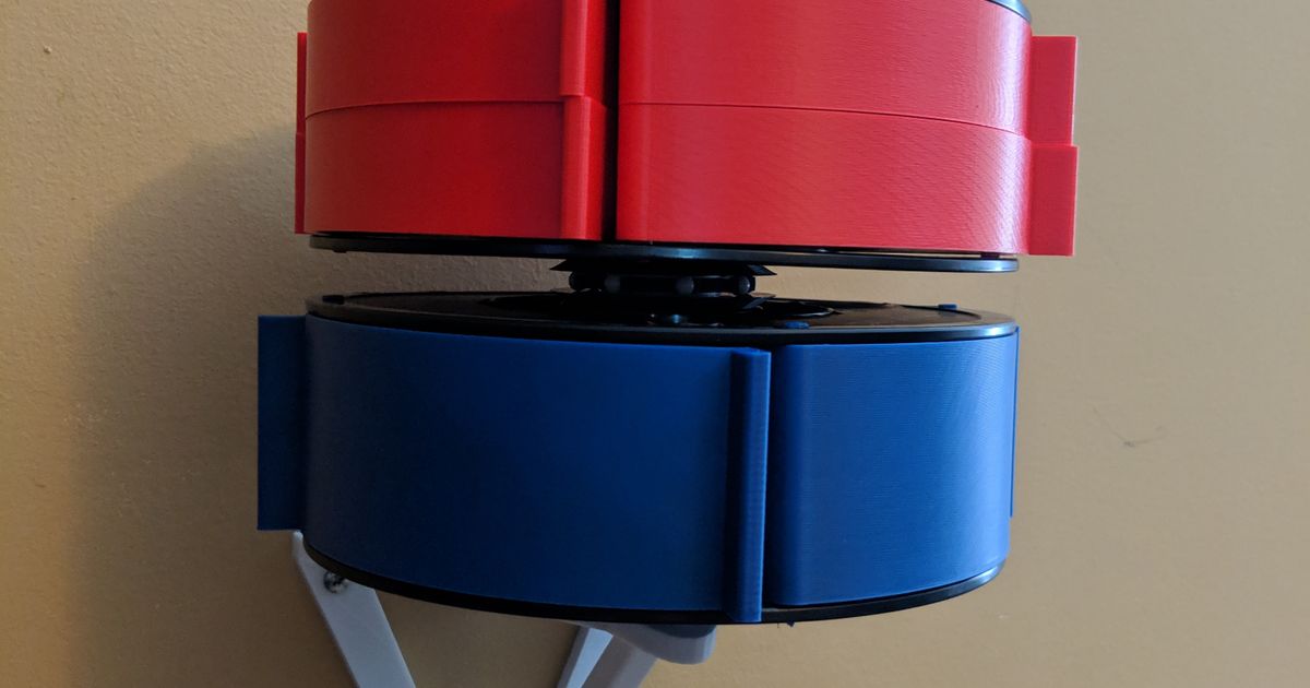 Vertical PVC Pipe Wall Mount for Used Filament Spools Converted to