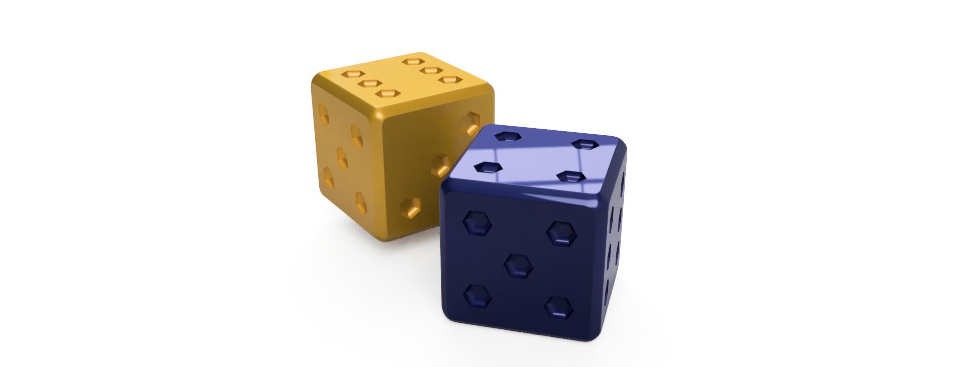 Six Sided Dice (Die) ⬢ Hexagon Pips ⬢