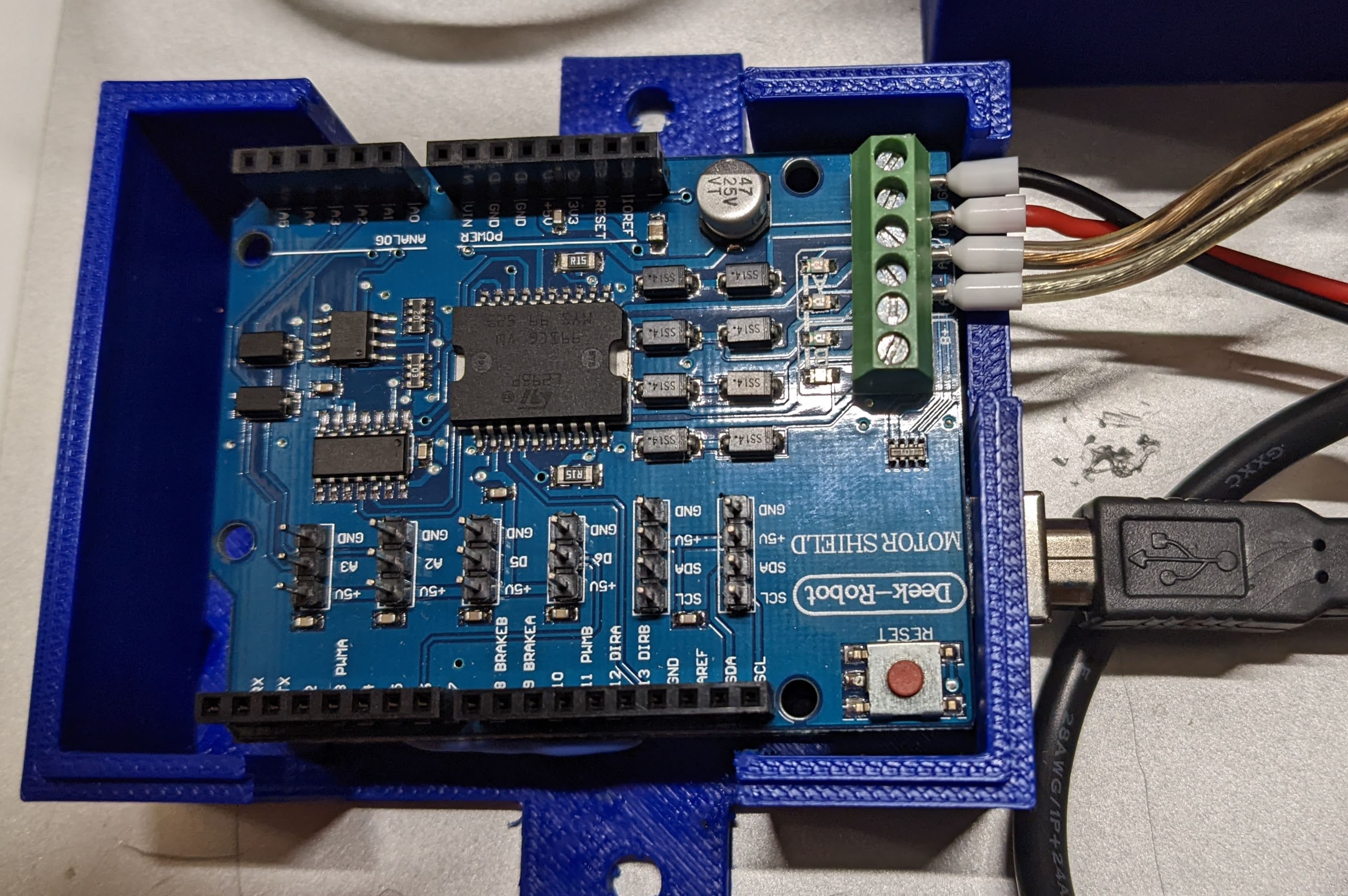 Arduino UNO case with room for L298 motor shield by Nebbish | Download ...