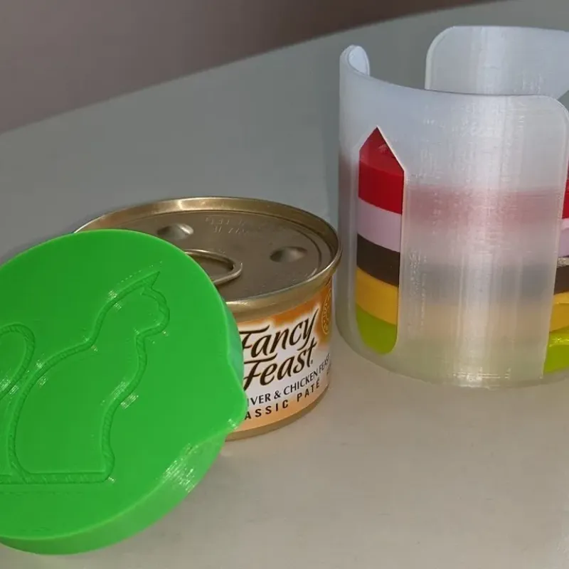 Cat Food Lid with Stacker by ArtieH Download free STL model Printables