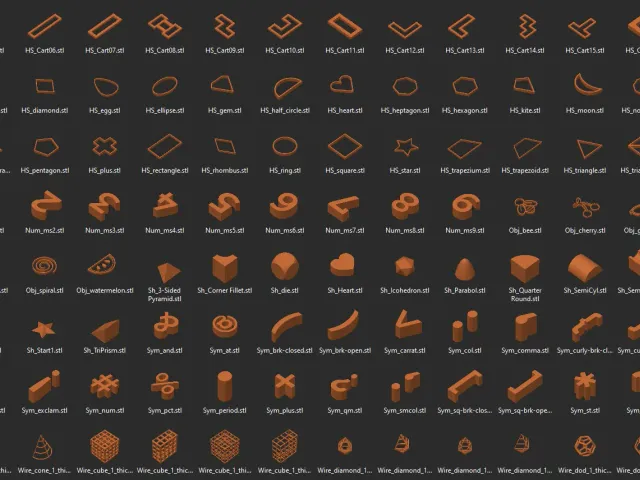 Gallery Shapes for PrusaSlicer