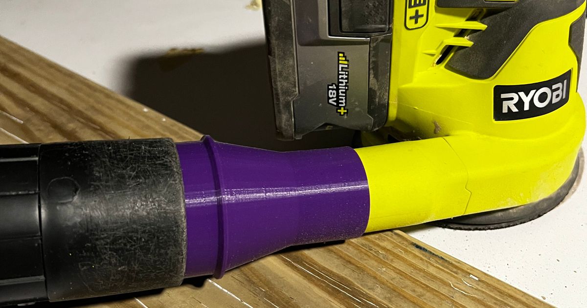 Ryobi Orbital Sander Vacuum Adapter by DubDee Download free STL model