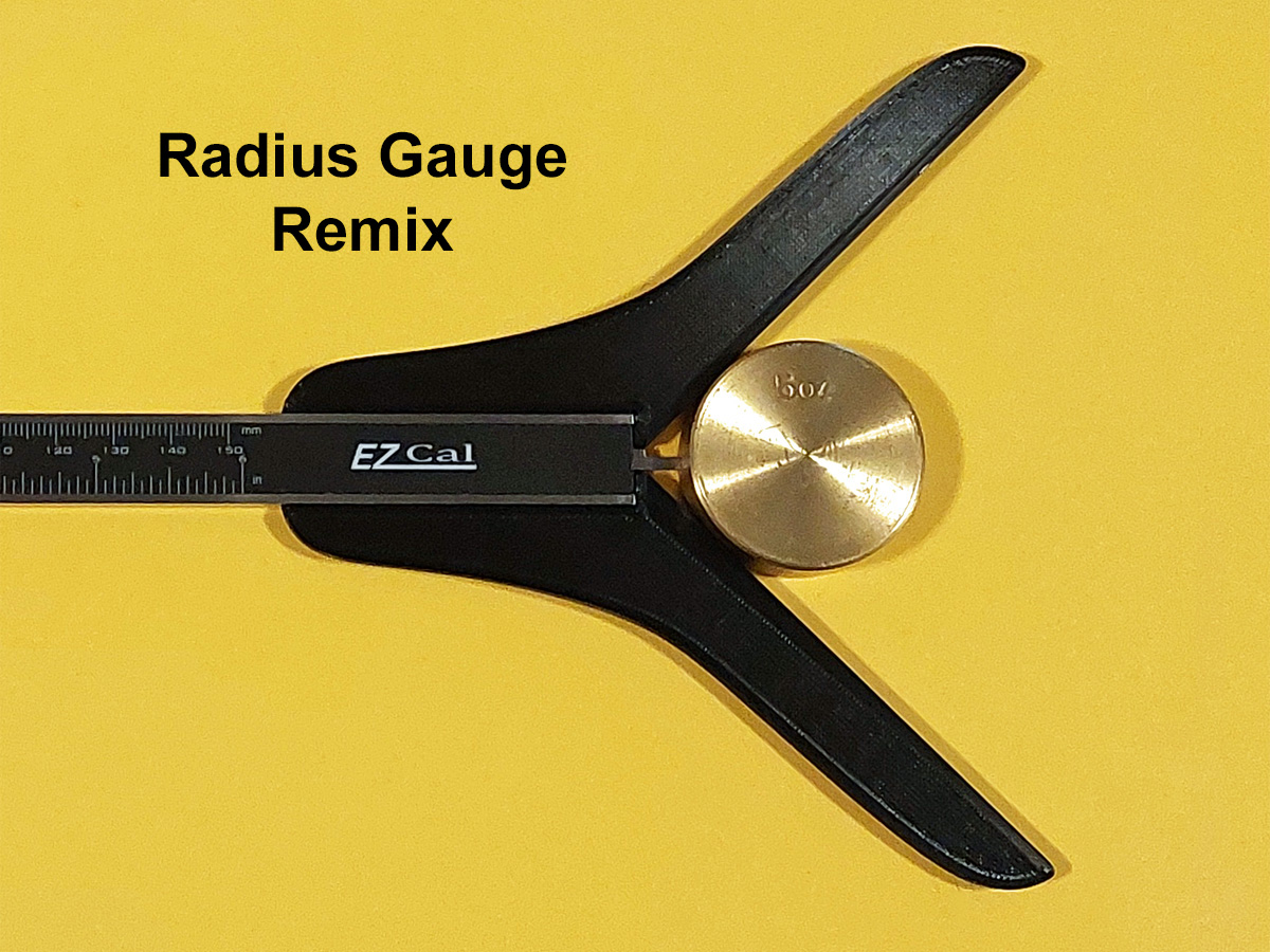 Radius Gauge Remix - Tighter Fit, 0.02 - 0.04mm Accuracy, Flush Fit for ~16mm x 3.5mm Caliper Blades 3D model thumbnail