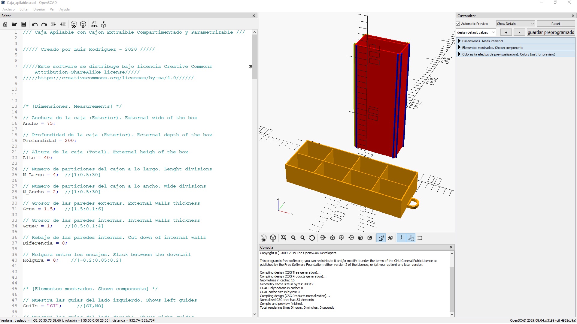 Miniatura 13 do modelo 3D Customizable stackable boxes