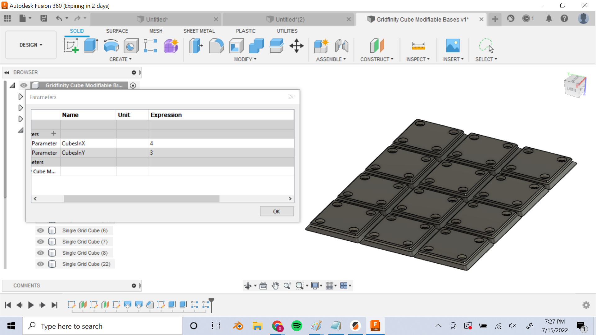 Gridfinity Solder Dispenser Reel Base (Parametric) by Roland