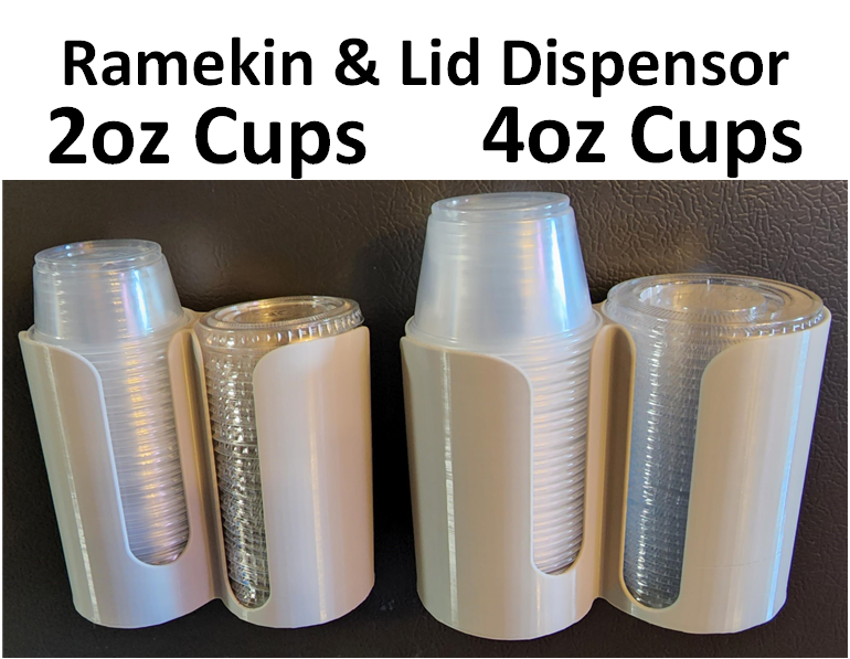 Ramekin / Condiment Cup / Portioning Cup & Lids Holder (Magnetic)
