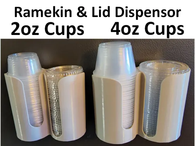 Ramekin / Condiment Cup / Portioning Cup & Lids Holder (Magnetic)