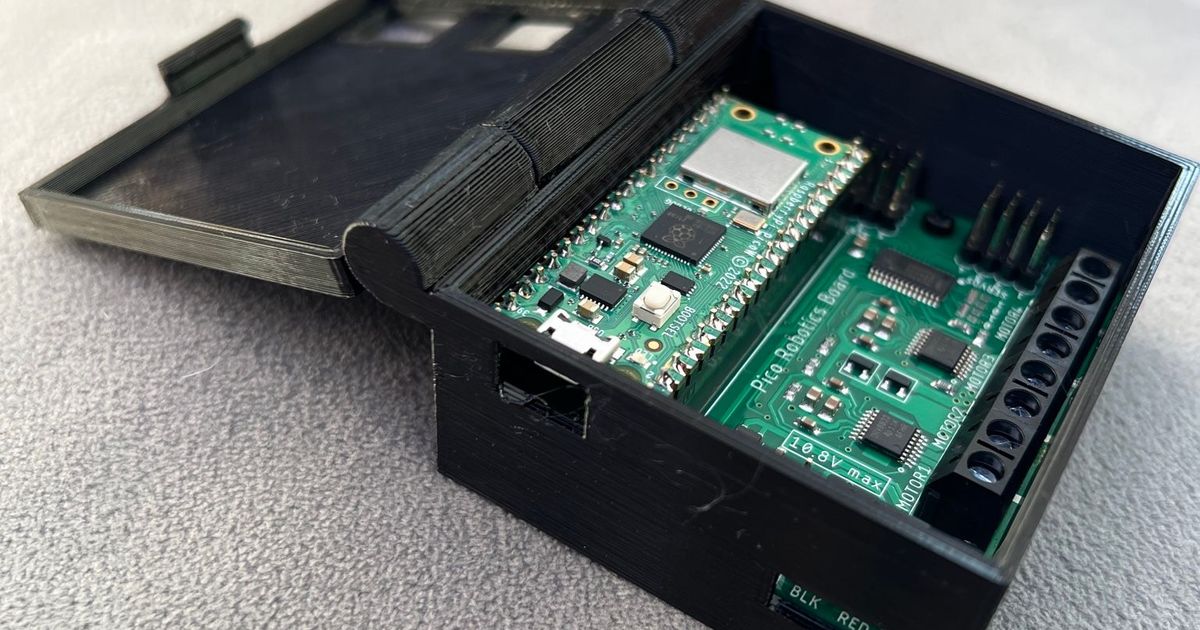 Hinged Box for Raspberry Pi Pico Robotic Board (kitronik) by ...