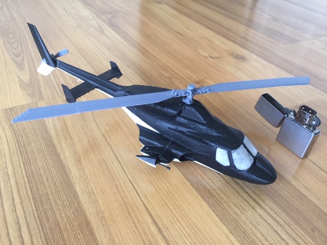 Airwolf Bell 222A model helicopter