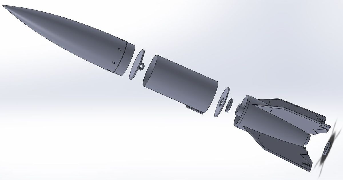 V2 Rocket Flying Version by Makers Download free STL model