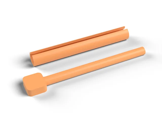Slide-On Bag Clip - Rod and Sleeve, Any Length, Prints Flat (OpenSCAD)