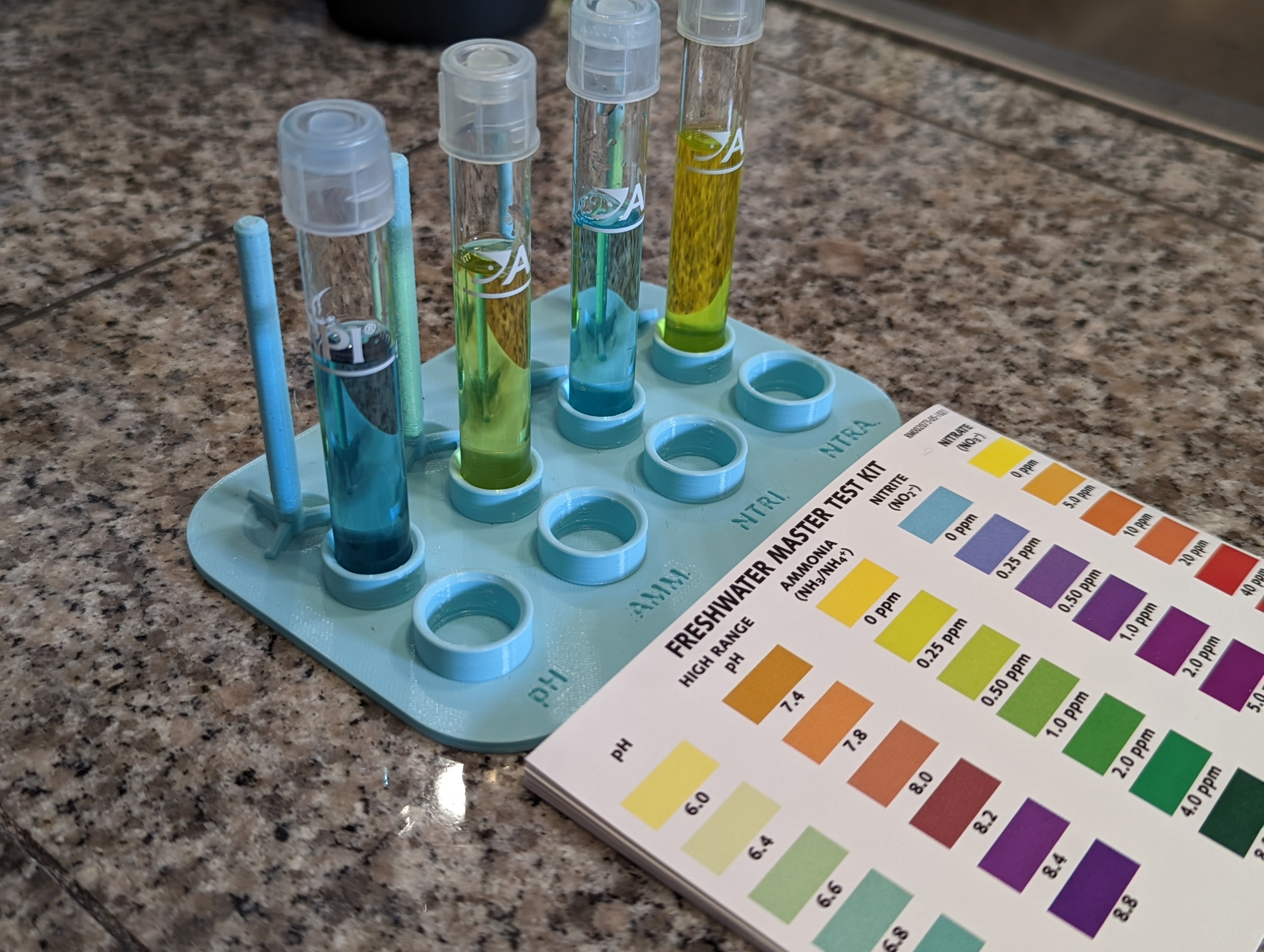 API freshwater aquarium test kit glassware rack