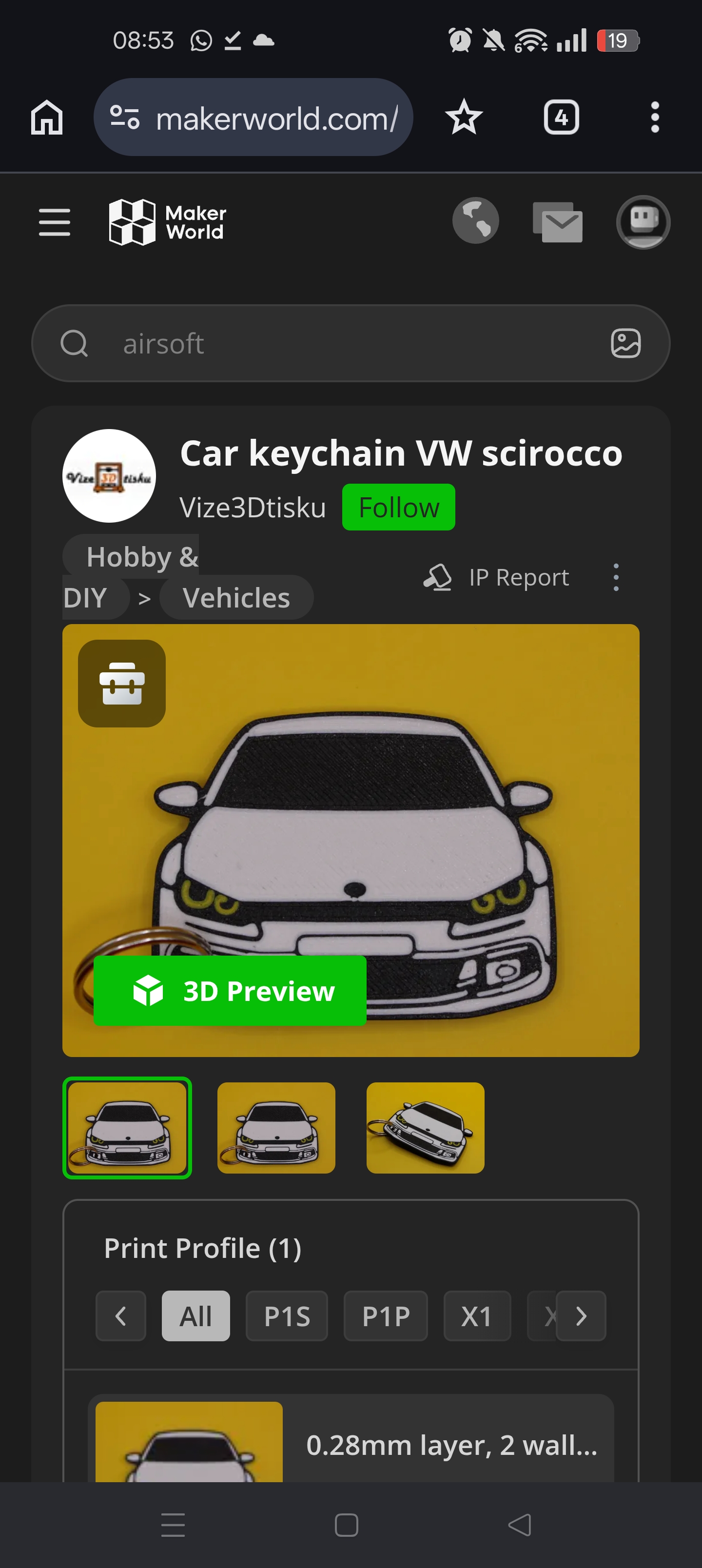 Scirocco keychain