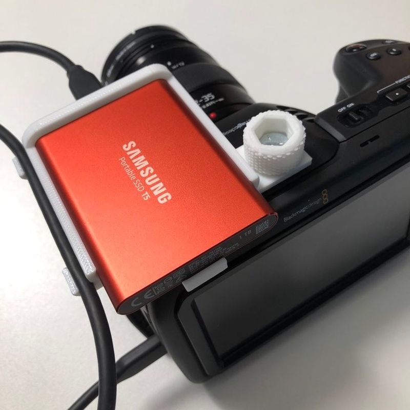Blackmagic Pocket Cinema Camera 4k T5 SSD Holder by davorin