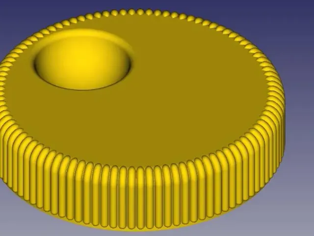 Dreh Knopf "Radial-Rippen" mit Fingertasche