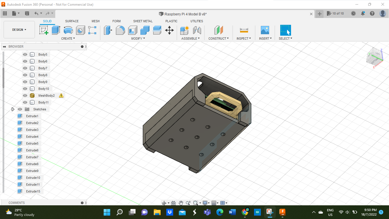 Miniatura 9 do modelo 3D Raspberry Pi 4 Casing/Holder/Drawer