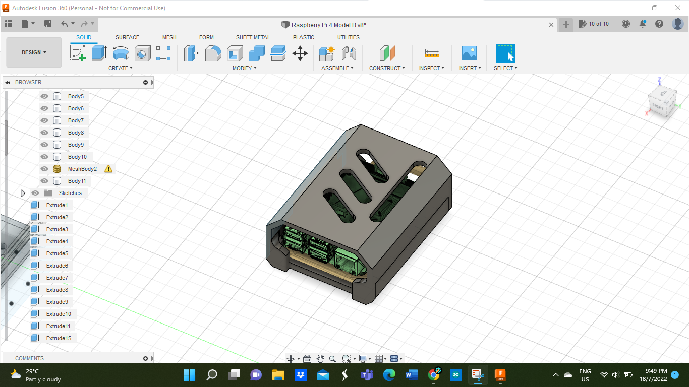 Miniatura 8 do modelo 3D Raspberry Pi 4 Casing/Holder/Drawer