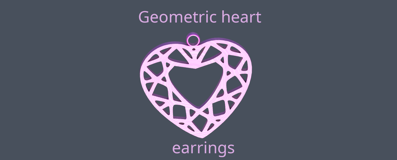 Geometric heart earrings